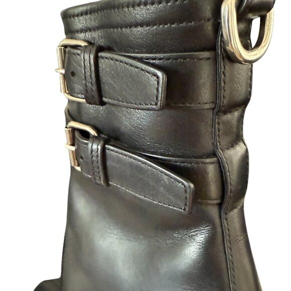 YSL Saint Laurent 687651 Women's Mina 95 Black Platform Leather Boots sz 40 - Picture 2 of 16